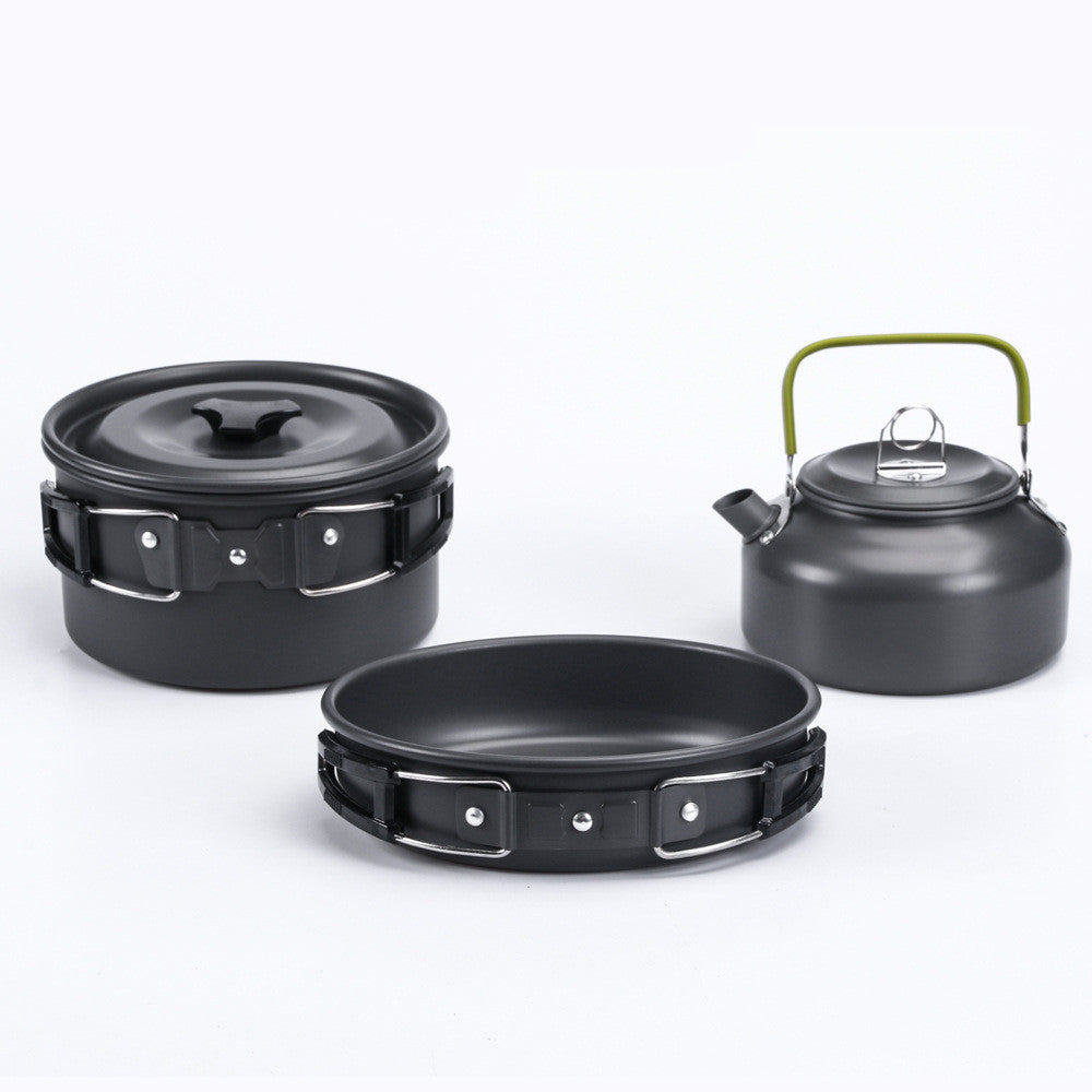 Outdoor Camping Cookware Set - Lightweight Aluminum, 2-3 Person