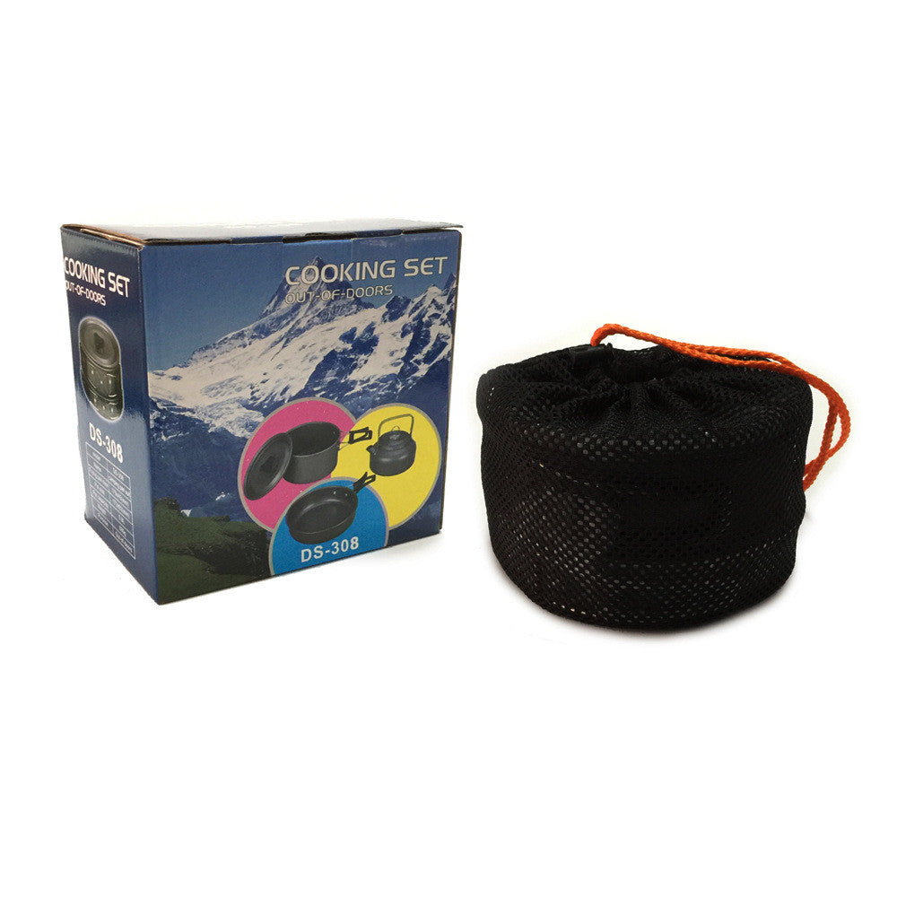 Outdoor Camping Cookware Set - Lightweight Aluminum, 2-3 Person