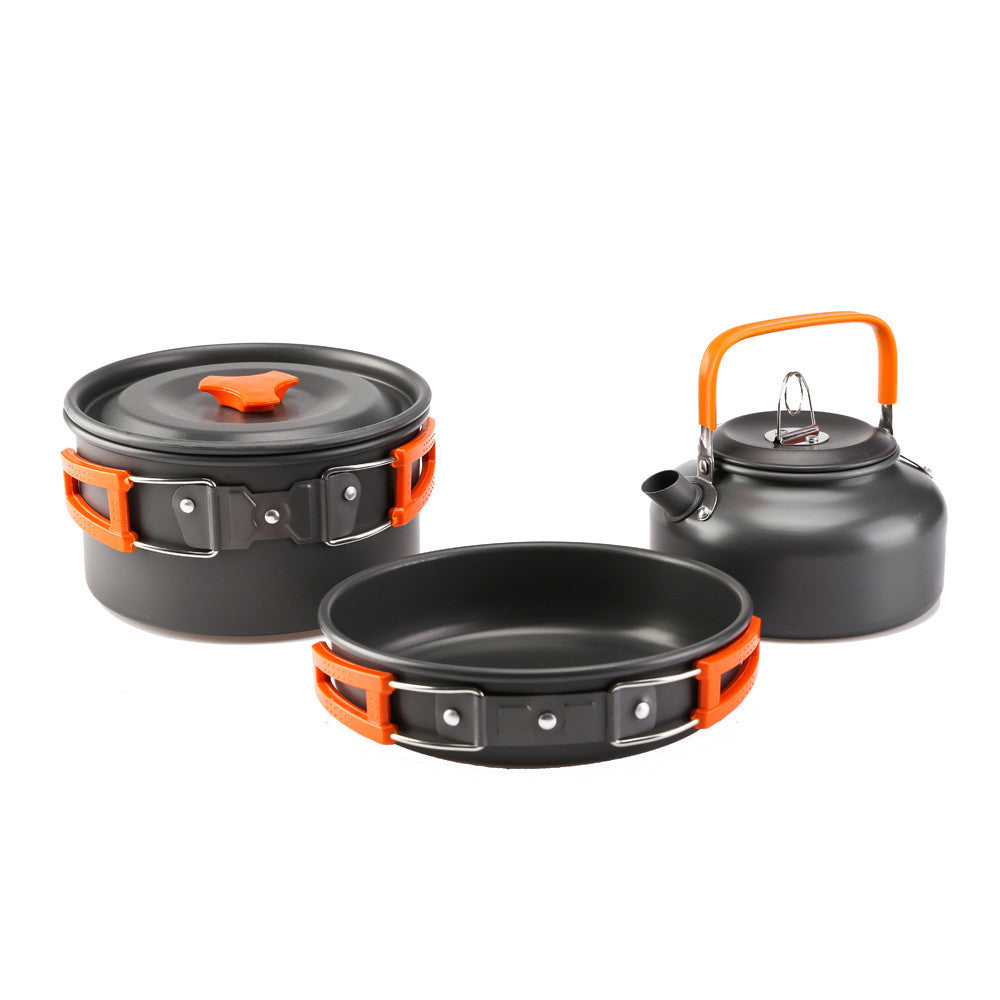 Outdoor Camping Cookware Set - Lightweight Aluminum, 2-3 Person