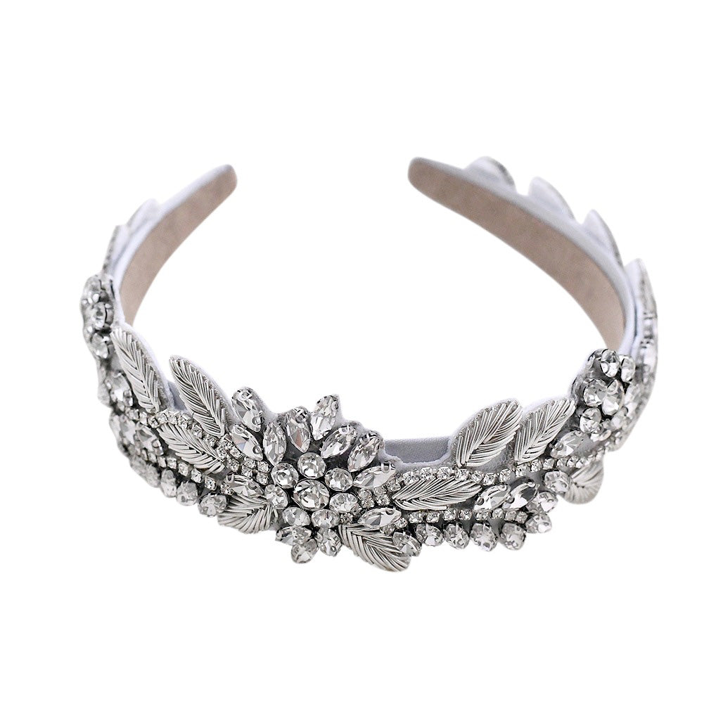 Diamond Rhinestone Hair Headband - Gray