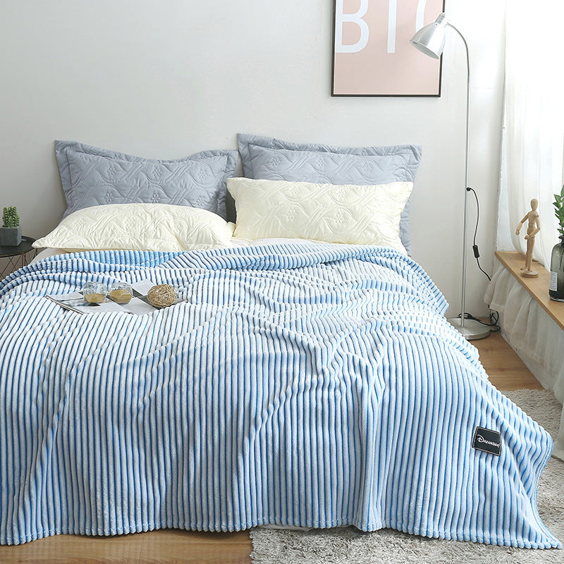 Summer Multifunctional Striped Snowfleece Air Conditioning Blanket - Sofa & Bed Use