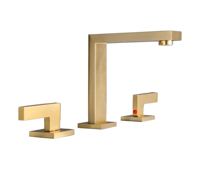 Copper Split Basin Faucet Set Black Three-Piece Bathroom Sink Faucet