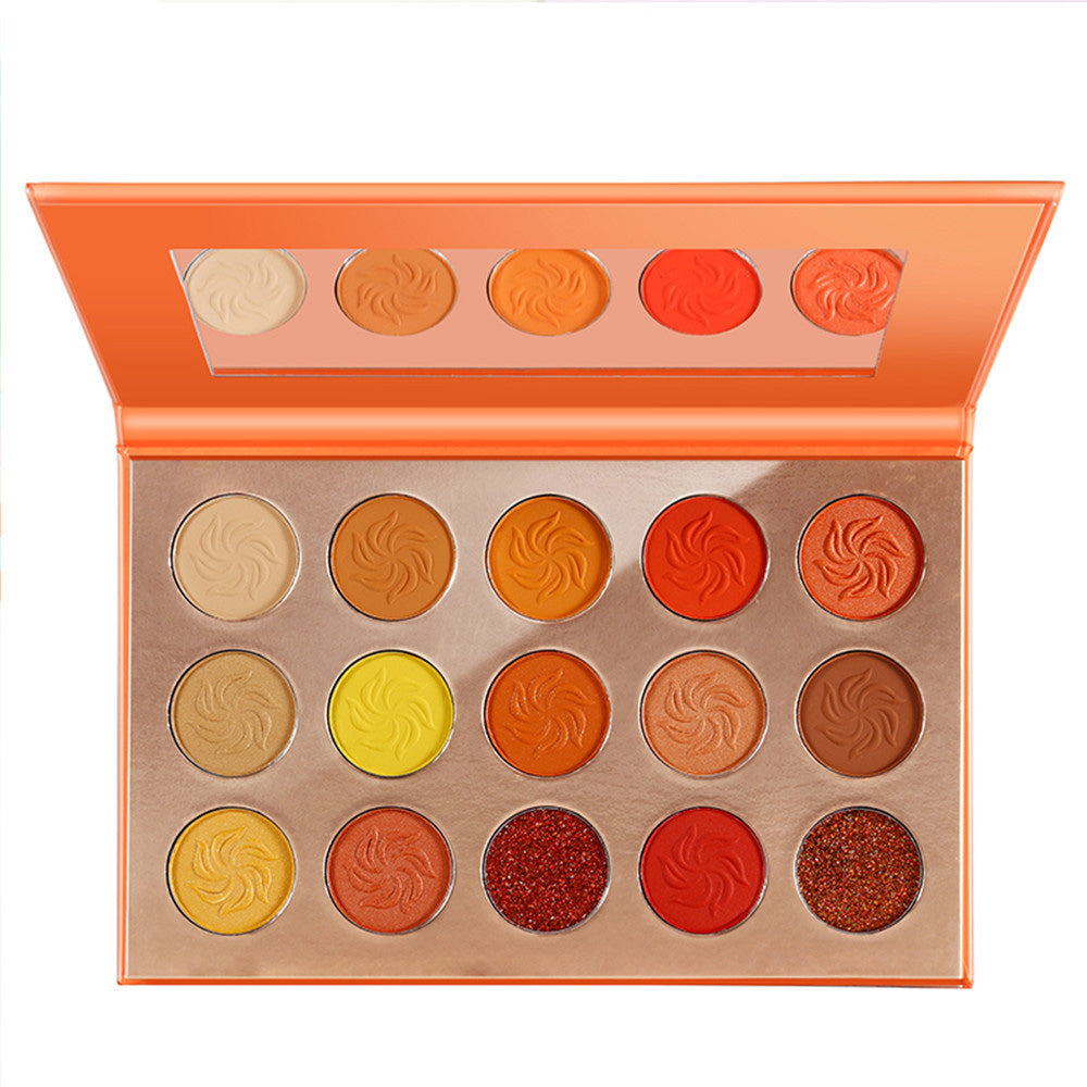 15-Color Eyeshadow Palette with Matte Pearlescent Finishes - Multiple Shades