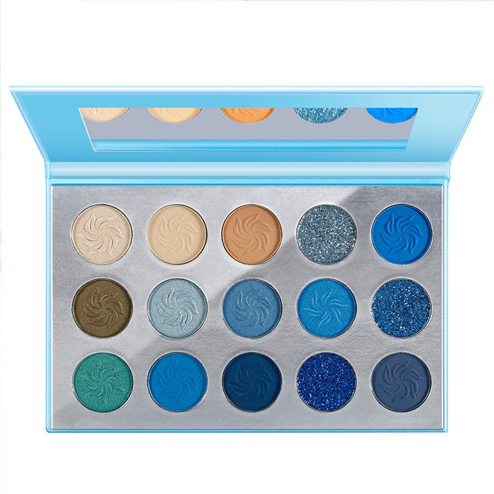 15-Color Eyeshadow Palette with Matte Pearlescent Finishes - Multiple Shades