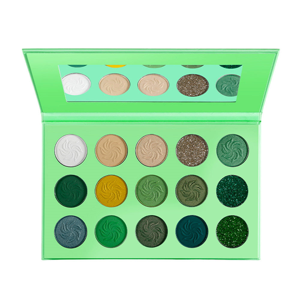 15-Color Eyeshadow Palette with Matte Pearlescent Finishes - Multiple Shades