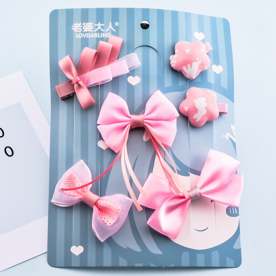 Korean Bow Hairpin Set - 6 Pieces Hair Accessories