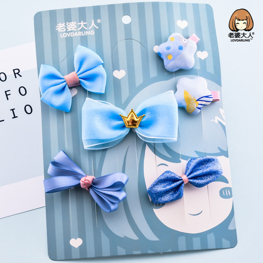 Korean Bow Hairpin Set - 6 Pieces Hair Accessories