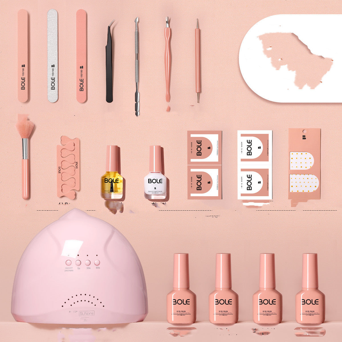 Manicure Nail Kit Set for Beginners and Professionals with Phototherapy Machine