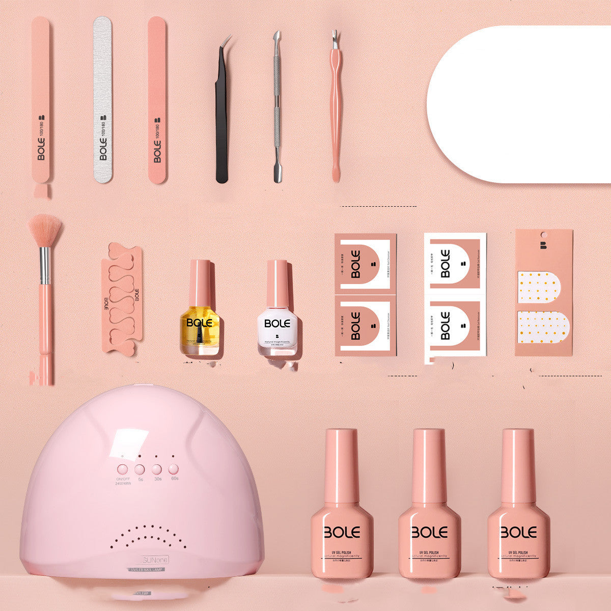 Manicure Nail Kit Set for Beginners and Professionals with Phototherapy Machine