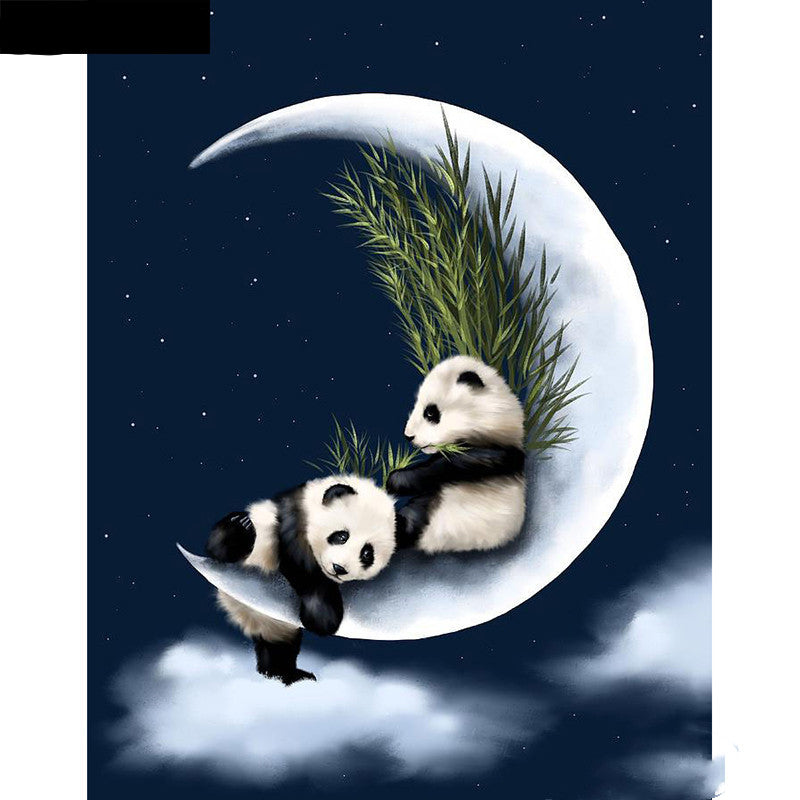 5D Diamond Painting Night Panda Kit - Full Square & Round Options