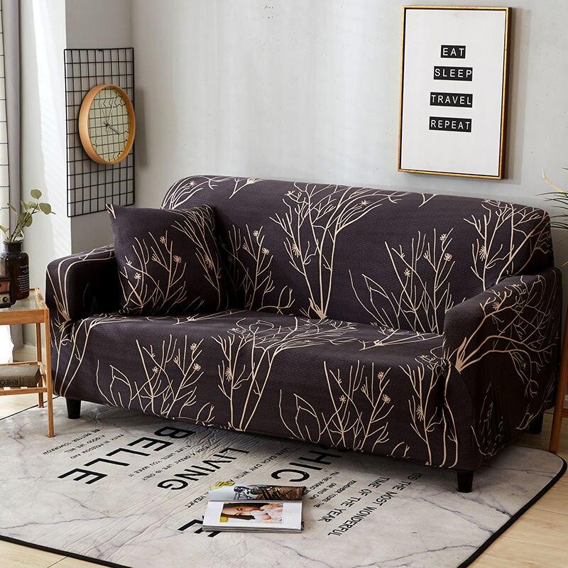 Stretchable Sofa Slipcover for 3-Seater Modern Geometric Design