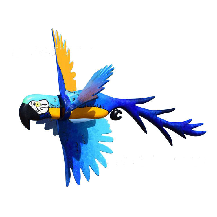 Wooden Bird Sculpture Garden Wind Spinner Outdoor Decoration Farmhouse Style