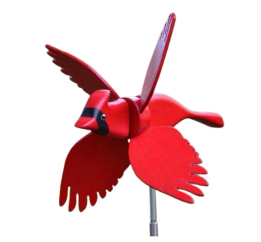 Wooden Bird Sculpture Garden Wind Spinner Outdoor Decoration Farmhouse Style