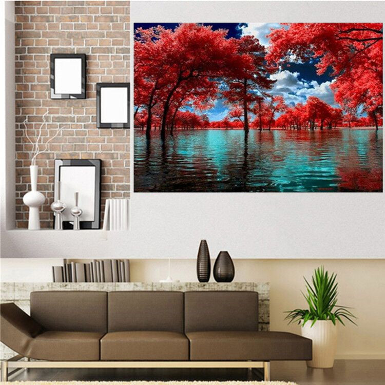 DIY Red Leaf Tree Diamond Painting Kit 30x40cm Home & Garden Crafts