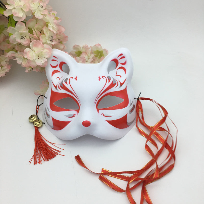 Japanese Style Cat Face Mask - Antique Fox Half Face Party Mask for Home & Garden