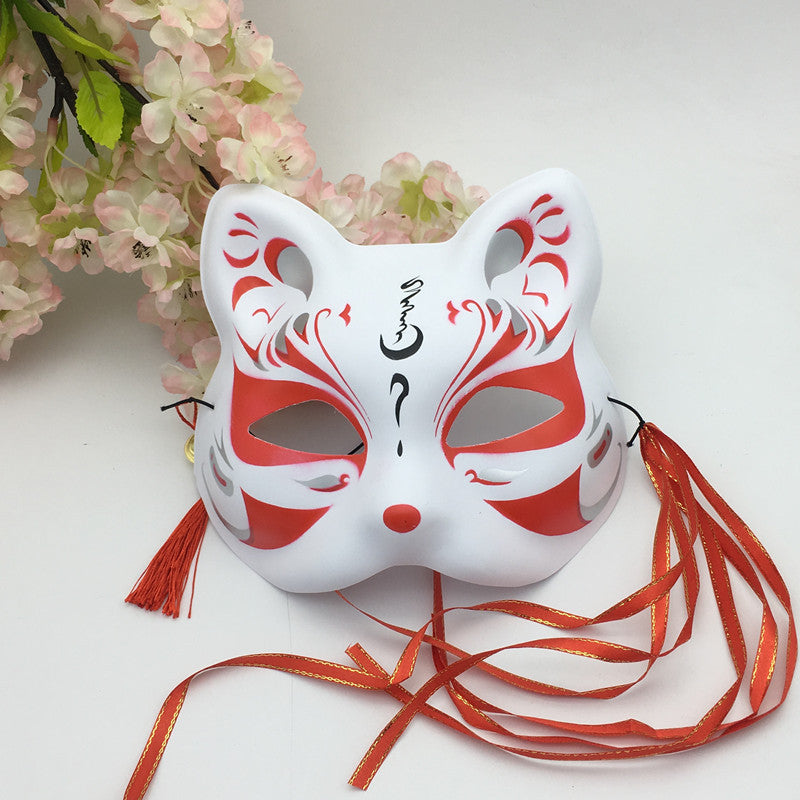 Japanese Style Cat Face Mask - Antique Fox Half Face Party Mask for Home & Garden