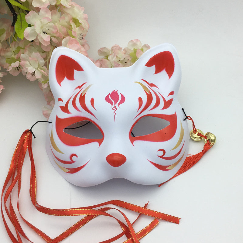 Japanese Style Cat Face Mask - Antique Fox Half Face Party Mask for Home & Garden