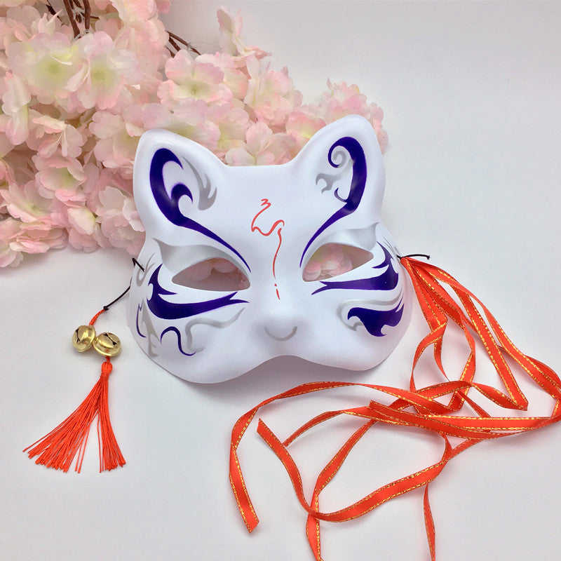 Japanese Style Cat Face Mask - Antique Fox Half Face Party Mask for Home & Garden