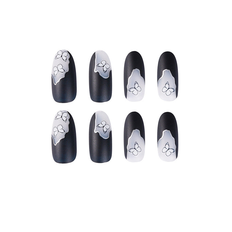 Dark Butterfly Nail Stickers - Black Nail Art Decals for Manicure