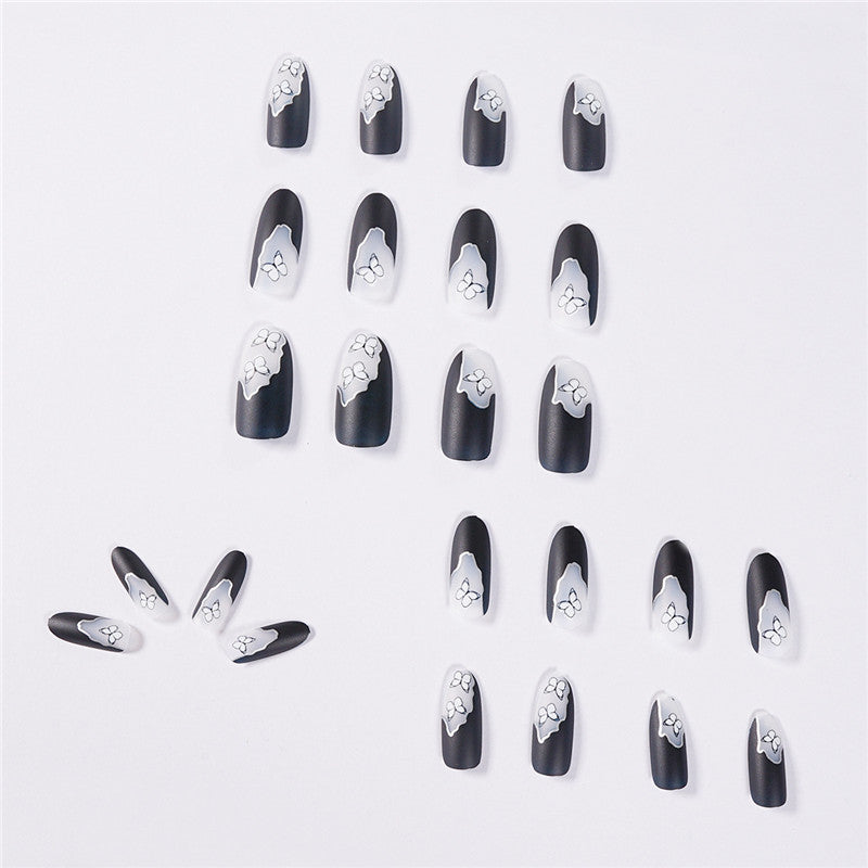 Dark Butterfly Nail Stickers - Black Nail Art Decals for Manicure