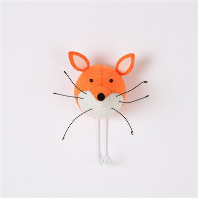 Animal Head Wall Hook - Wool Felt Lion Elephant Coat Hanger