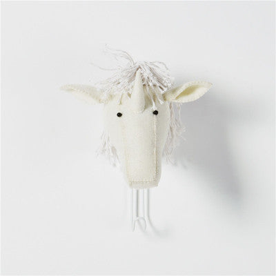 Animal Head Wall Hook - Wool Felt Lion Elephant Coat Hanger