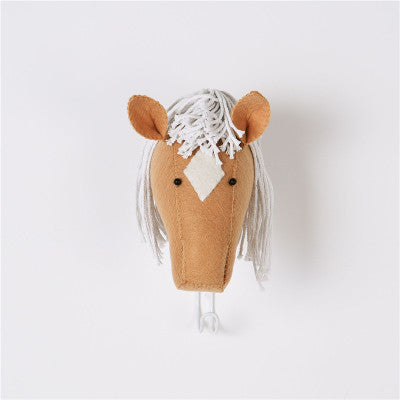 Animal Head Wall Hook - Wool Felt Lion Elephant Coat Hanger