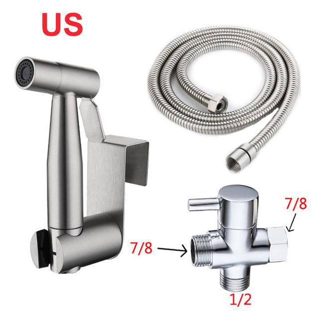 Handheld Bidet Toilet Sprayer Stainless Steel Bathroom Pot - Multiple Styles & Colors