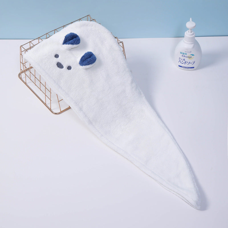 Cartoon Bunny Ears Dry Hair Cap with Headband - Multiple Colors