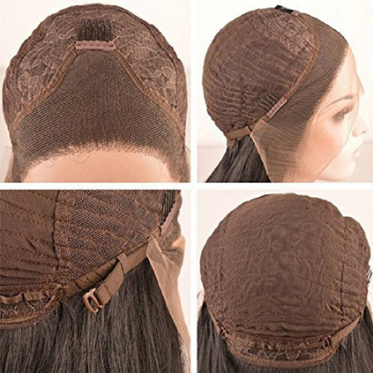 European & American Synthetic Lace Front Wig for Women - Long Straight Hair, Multiple Sizes