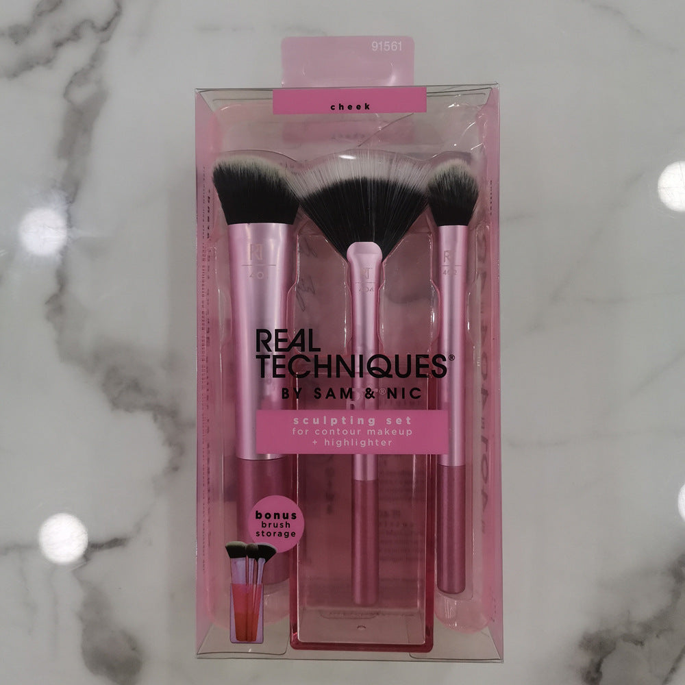 5-Piece Makeup Brush Set - Professional Cosmetic Tools for Face & Eyes