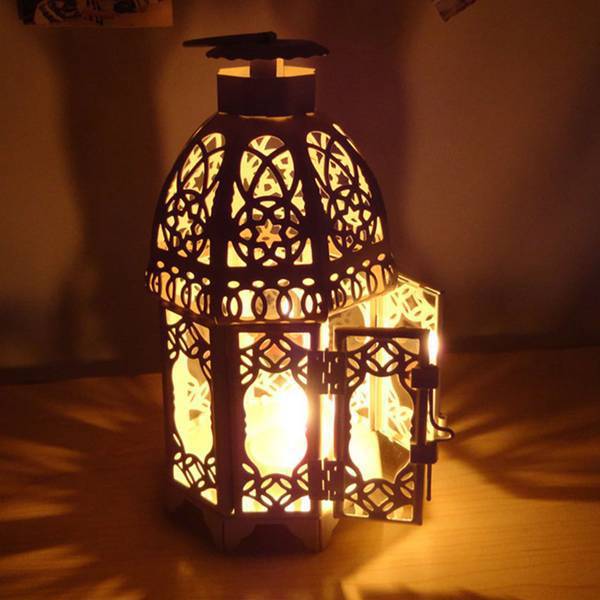 Decorative Candle Holder - Iron & Glass Style, Home & Garden
