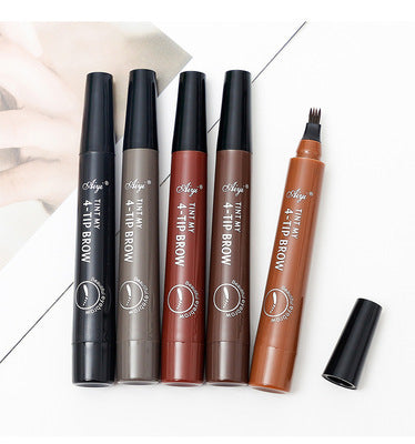 Four-Forked Water Eyebrow Pencil Multi-Head Makeup Eyebrow Shaping Tool - Multiple Colors