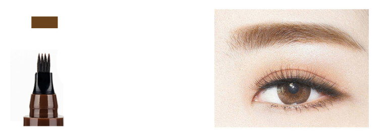 Four-Forked Water Eyebrow Pencil Multi-Head Makeup Eyebrow Shaping Tool - Multiple Colors