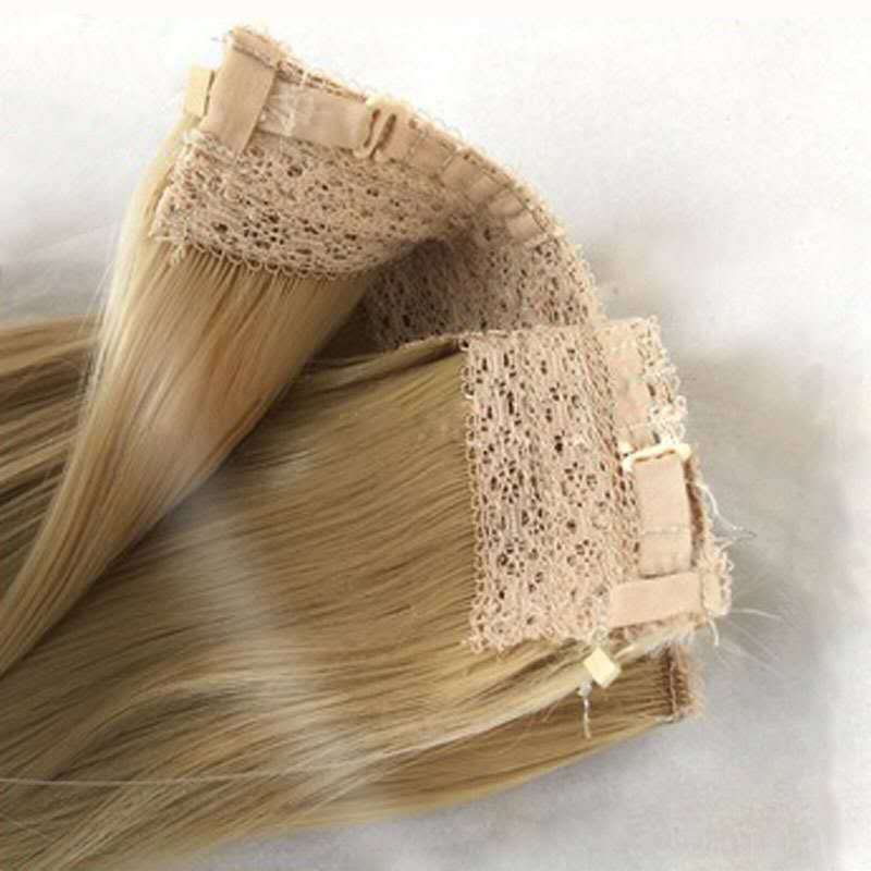 Synthetic Hair Wig with Lace Fish Line Hair Curtain - Non-Marking Hair Extension