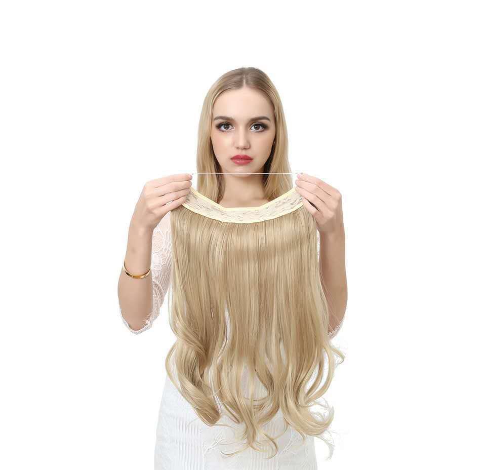 Synthetic Hair Wig with Lace Fish Line Hair Curtain - Non-Marking Hair Extension