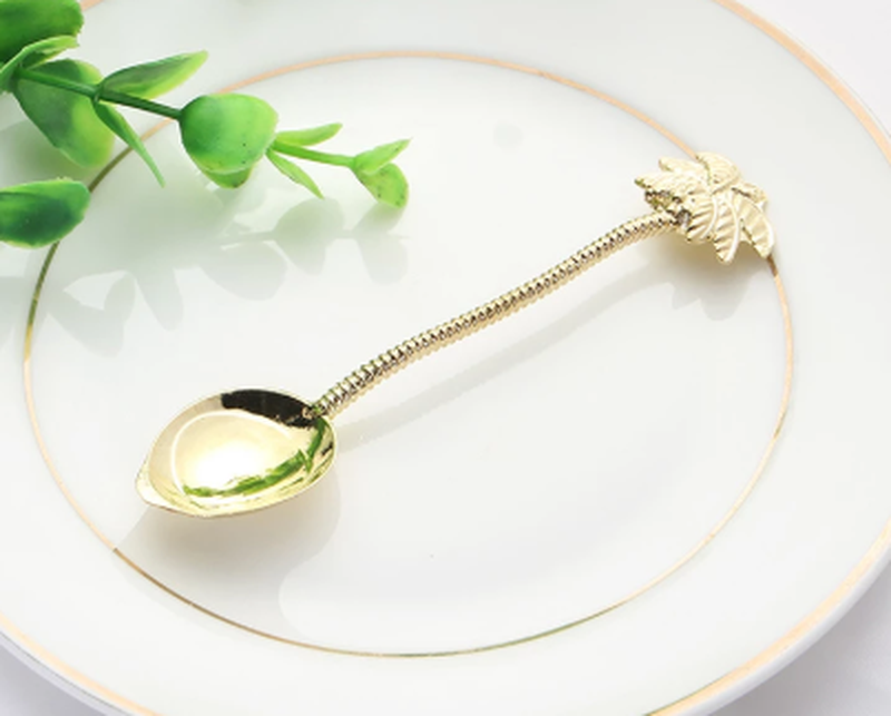 Dessert Spoons Set 4-Piece Zinc Alloy - Gold