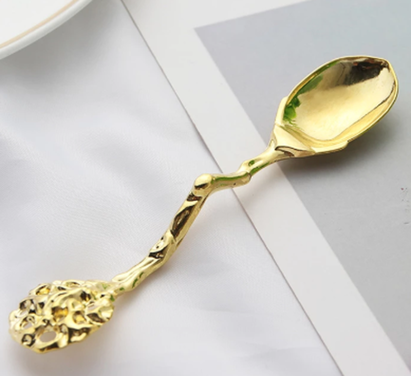 Dessert Spoons Set 4-Piece Zinc Alloy - Gold