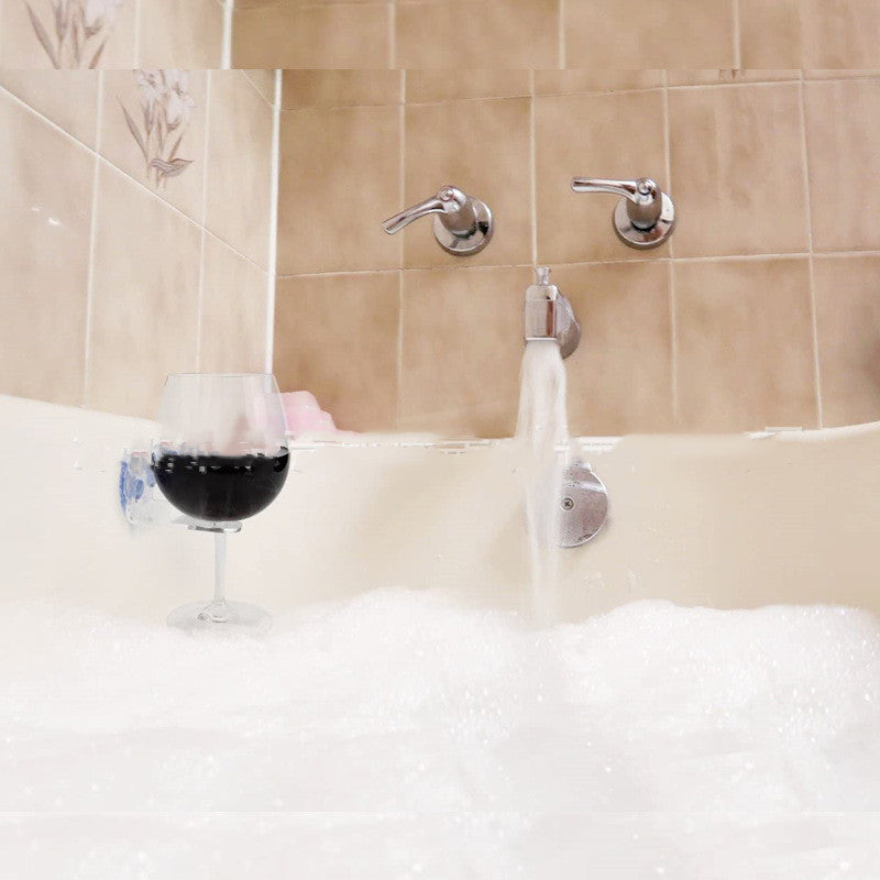 Shower Cup Holder Adhesive Mount for Bathroom - Transparent