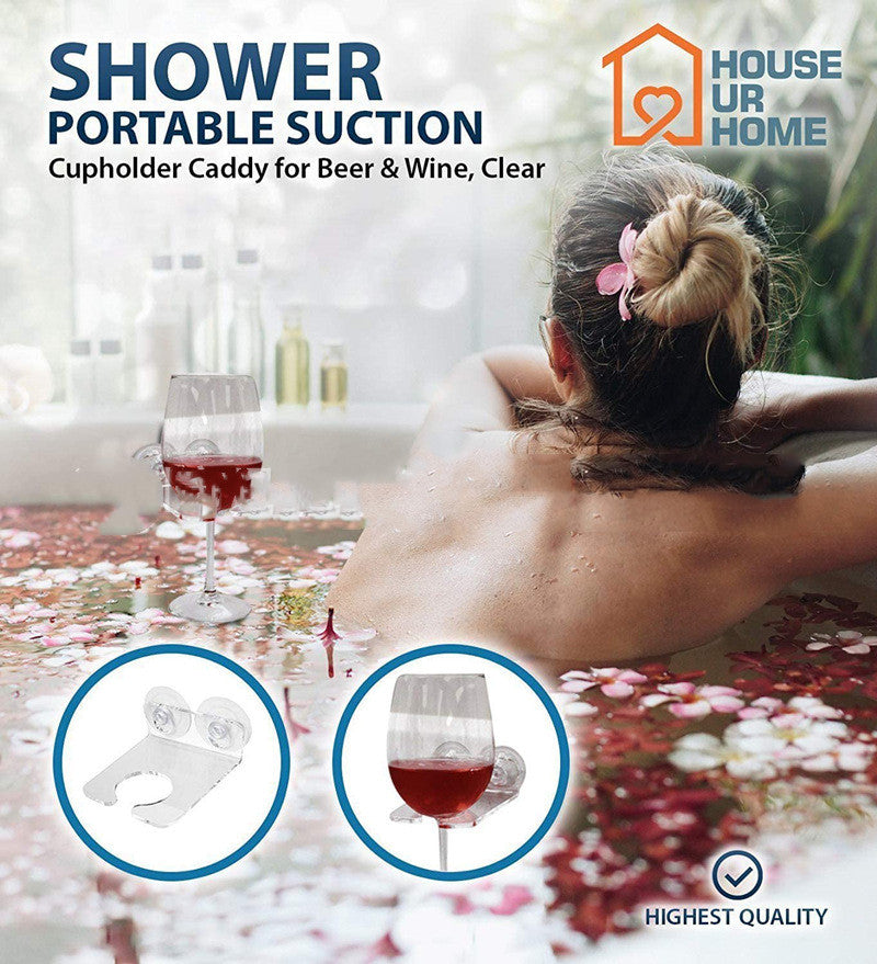 Shower Cup Holder Adhesive Mount for Bathroom - Transparent