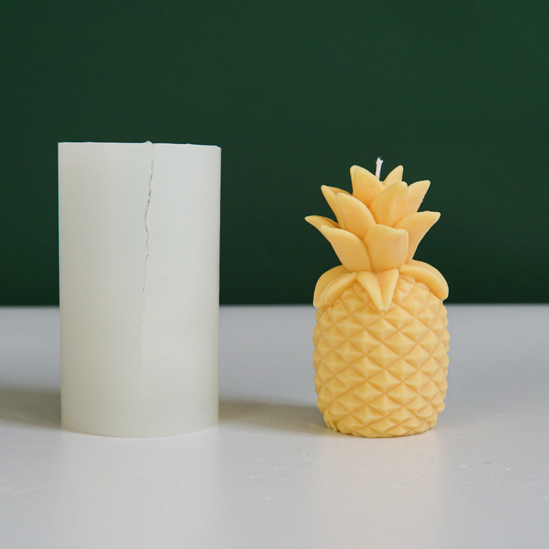 Pineapple-Shaped Silicone Mold for Resin Wax Chocolate Craft - White