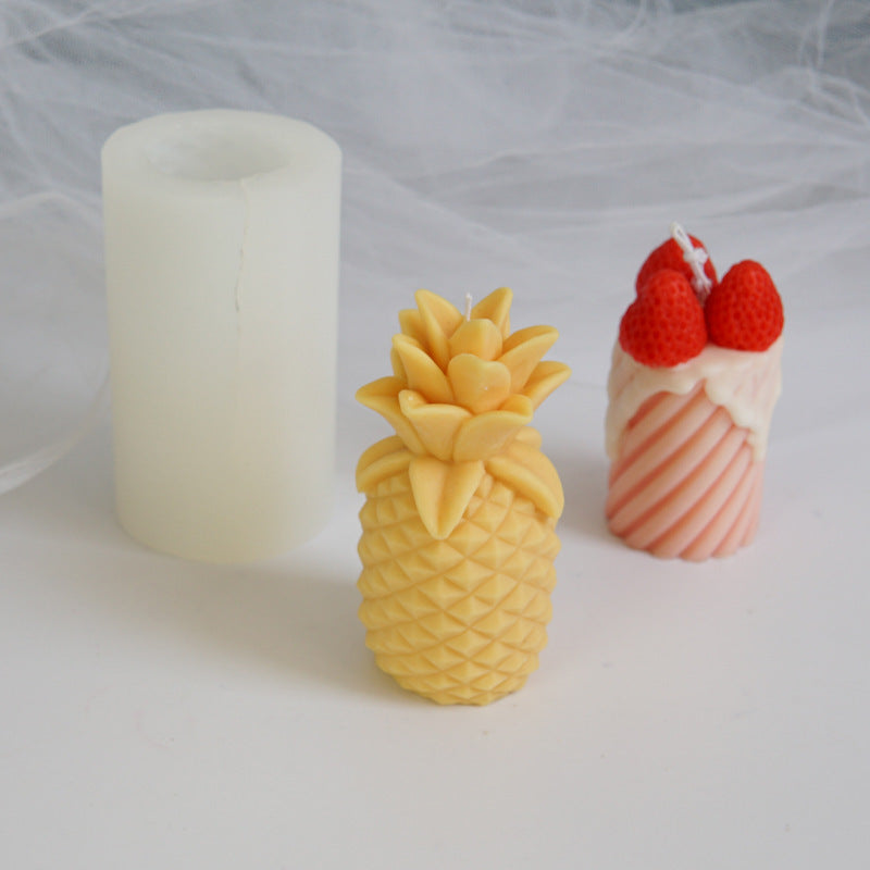 Pineapple-Shaped Silicone Mold for Resin Wax Chocolate Craft - White
