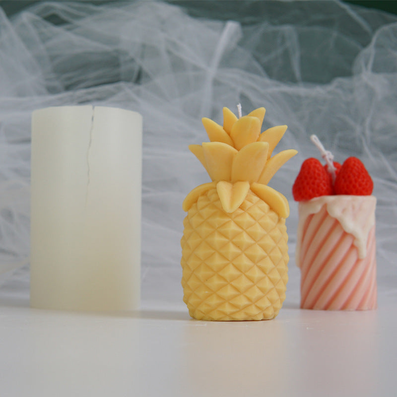 Pineapple-Shaped Silicone Mold for Resin Wax Chocolate Craft - White