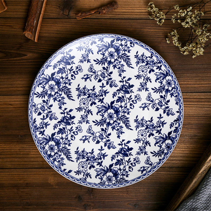 Western Style Ceramic Dinnerware Set Blue and White Chinese and Western Dishes