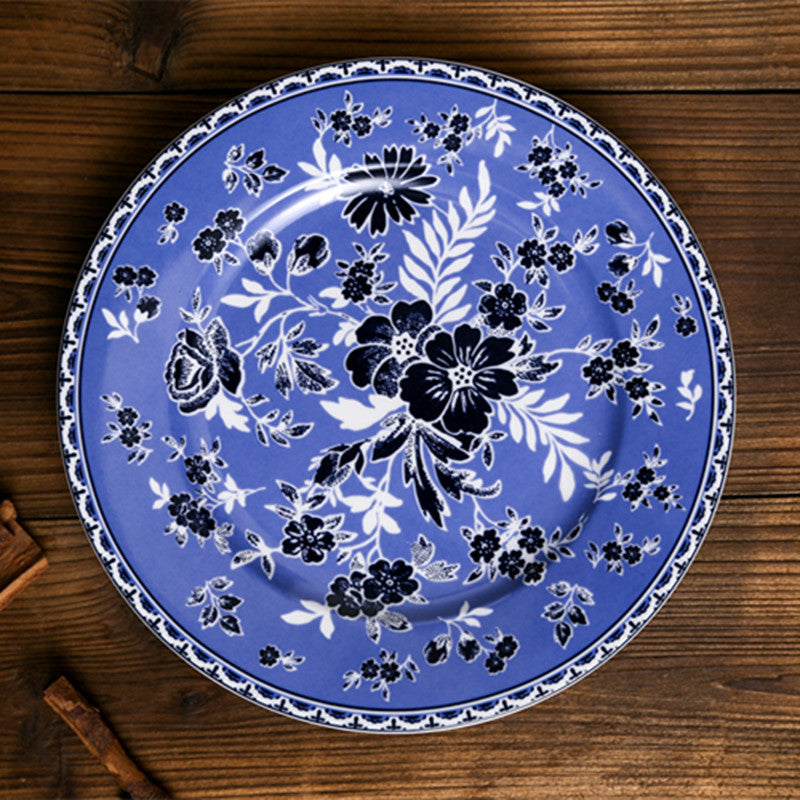 Western Style Ceramic Dinnerware Set Blue and White Chinese and Western Dishes