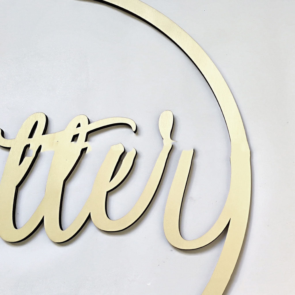 Wooden Wedding Chair Back Pendant Creative Letter Logo 2PCS