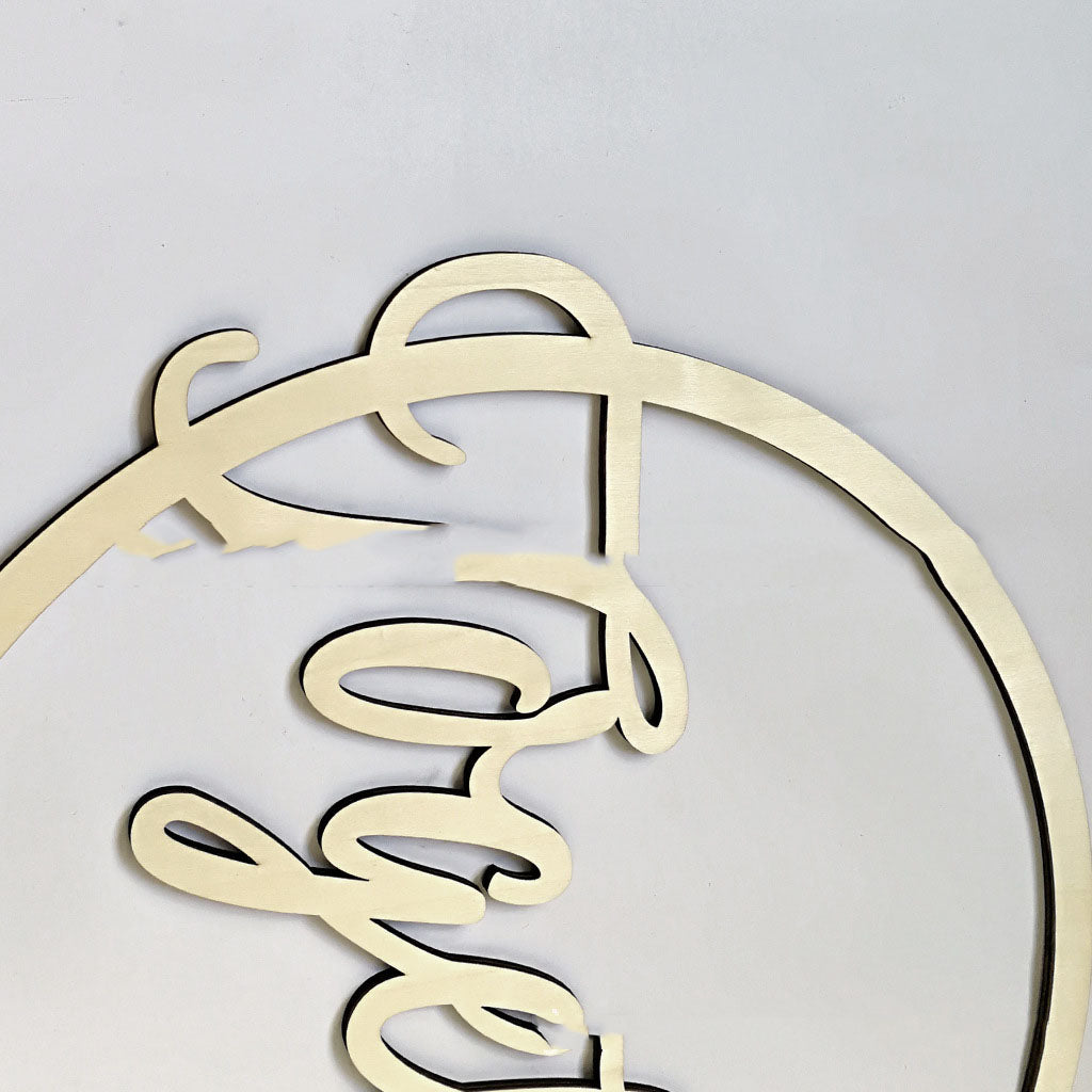 Wooden Wedding Chair Back Pendant Creative Letter Logo 2PCS