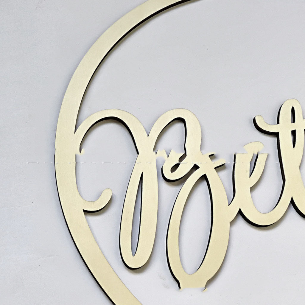 Wooden Wedding Chair Back Pendant Creative Letter Logo 2PCS