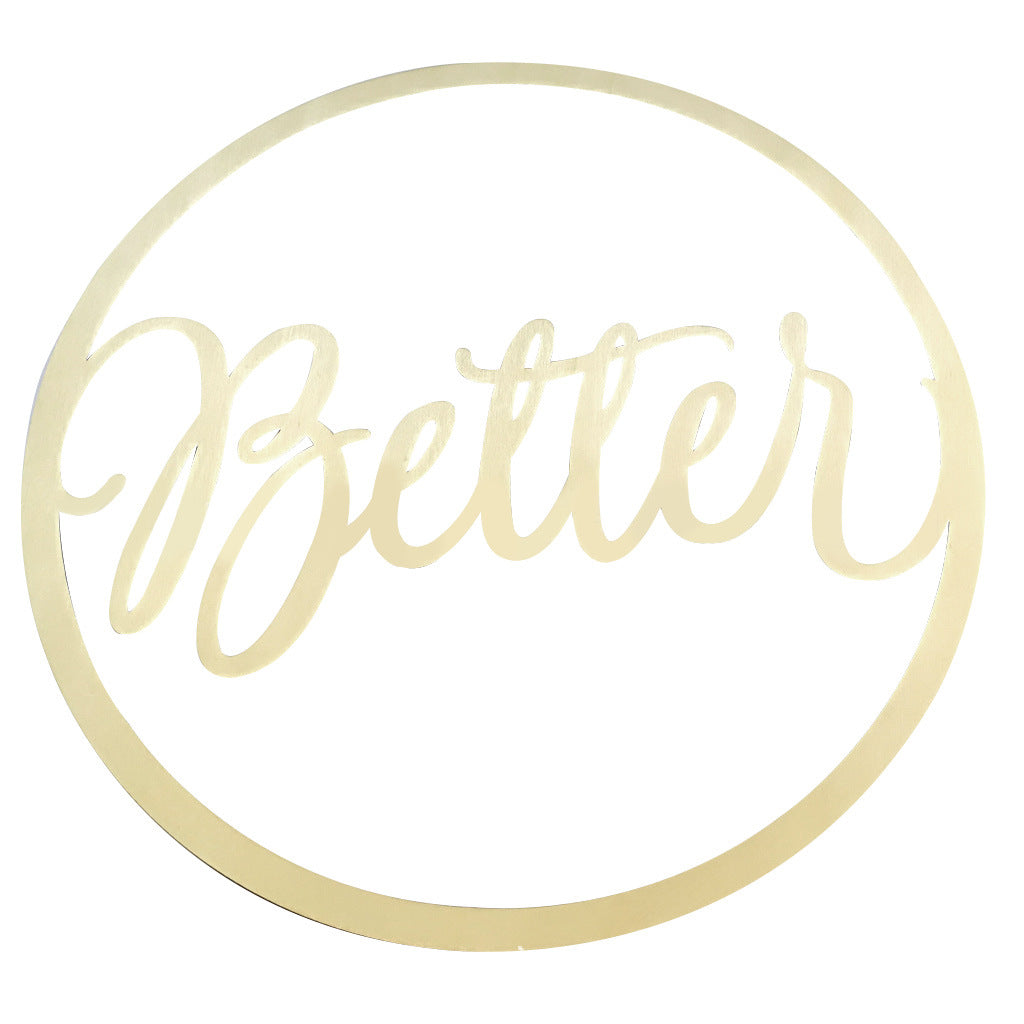 Wooden Wedding Chair Back Pendant Creative Letter Logo 2PCS