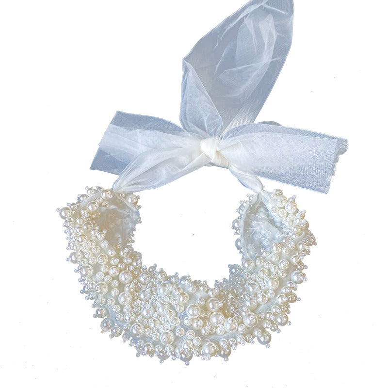 Handmade Beaded Bridal Hairband Wide Headband Wedding Accessories